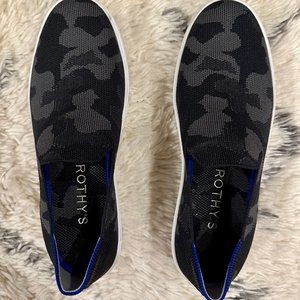 Rothy's The Original Slip On Sneaker - Black/Gray Camo - Size 9